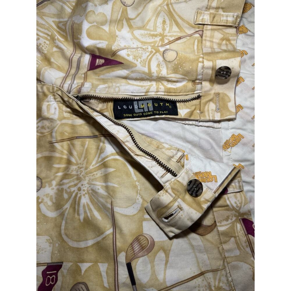 Loudmouth Golf Shorts Mens 40 Novelty Yellow Graphic Print 11” Inseam Preppy - Picture 10 of 11